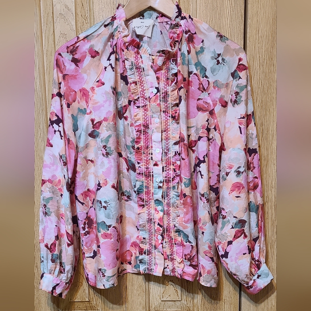 Easy Clothes Floral Ruffle Blouse